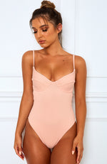 Mermaid One Piece Peach Rib