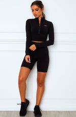 Training Day Long Sleeve Crop Black