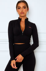 Training Day Long Sleeve Crop Black