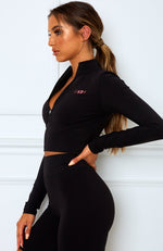 Training Day Long Sleeve Crop Black