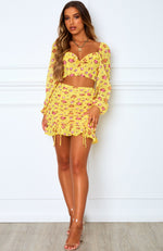 Blossom Mini Skirt Yellow Dahlia