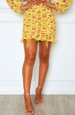 Blossom Mini Skirt Yellow Dahlia