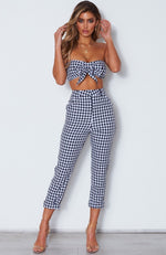 Top It Off Set Black Gingham Print