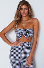 Top It Off Set Black Gingham Print