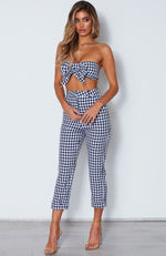 Top It Off Set Black Gingham Print