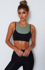 Sezzy Luxe Sports Bra Black/Olive