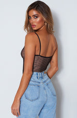 No Looking Back Bodysuit Black