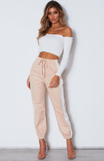 For The Girls Cargo Pants Pink/White