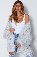 Cool Change Knit Cardigan Grey Marle