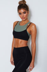 Sezzy Luxe Sports Bra Black/Olive