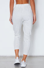 Drop It Like It's Crotch Pants White/Midnight Stripe