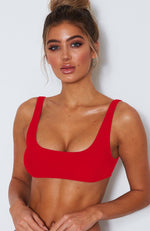 Flamingo Bikini Top Red