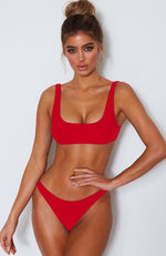 Flamingo Bikini Top Red