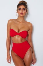 Melrose Bikini Top Red Rib