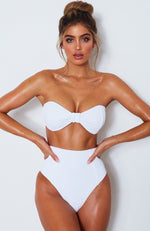 Melrose Bikini Top White Rib