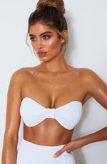 Melrose Bikini Top White Rib