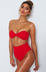 Melrose Bikini Top Red Rib