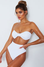 Melrose Bikini Top White Rib