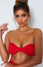 Melrose Bikini Top Red Rib