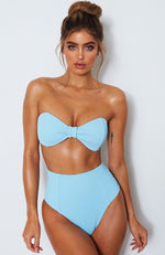 Melrose Bikini Top Baby Blue Rib