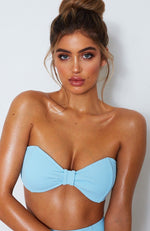 Melrose Bikini Top Baby Blue Rib