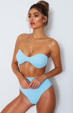 Melrose Bikini Top Baby Blue Rib