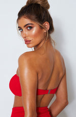 Melrose Bikini Top Red Rib