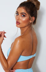 Melrose Bikini Top Baby Blue Rib