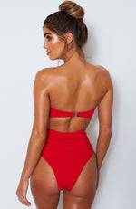 Melrose Bikini Top Red Rib