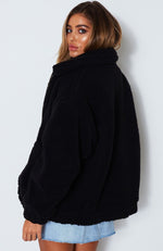 Downtown Teddy Jacket Black