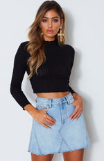 Worth It Long Sleeve Crop Black