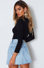 Worth It Long Sleeve Crop Black