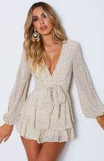 Golden Hour Playsuit Beige Speckle