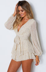 Golden Hour Playsuit Beige Speckle