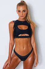 Hazard Bikini Top Black