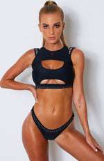 Hazard Bikini Top Black