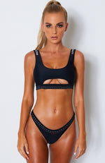 Hazard Bikini Top Black