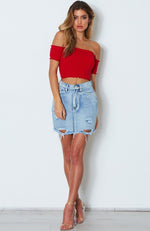 Liberty Knit Crop Red