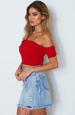 Liberty Knit Crop Red