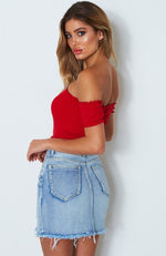 Liberty Knit Crop Red