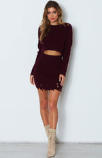 Belmont Knit Skirt Sangria