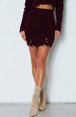 Belmont Knit Skirt Sangria