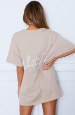 Move Me Script Tee Dress Sand