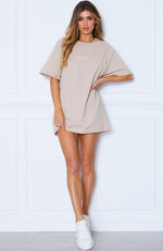 Move Me Script Tee Dress Sand