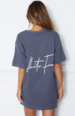 Move Me Script Tee Dress Charcoal