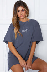 Move Me Script Tee Dress Charcoal