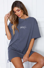 Move Me Script Tee Dress Charcoal