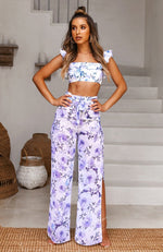 Carpre Tie Pants Fleur Print