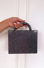 The Notebook Clutch Black Glitter