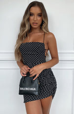 Heart's Content Mini Dress Black Polka Dot